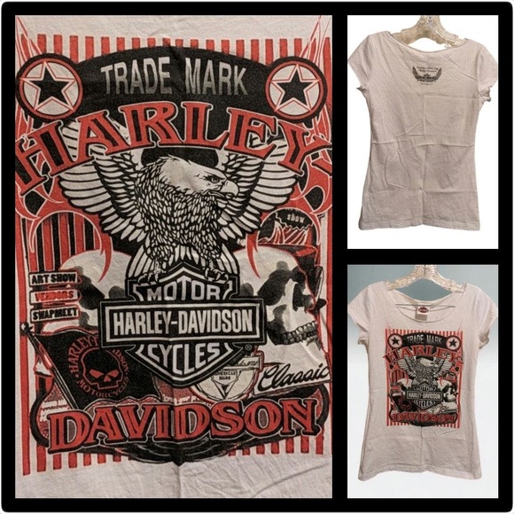 Sleeveless HARLEY DAVIDSON Bald Eagle Bar & Shield Willie G T-Shirt TX Women's S - Picture 6 of 6